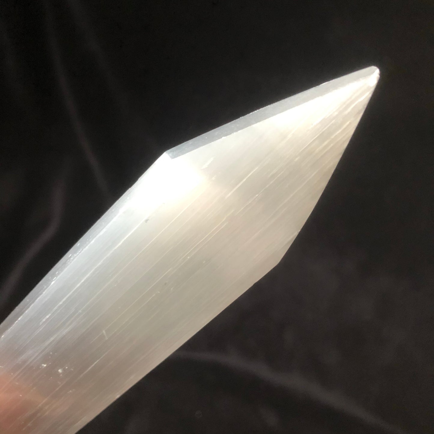 Polished Charging Selenite Point Wand Plate