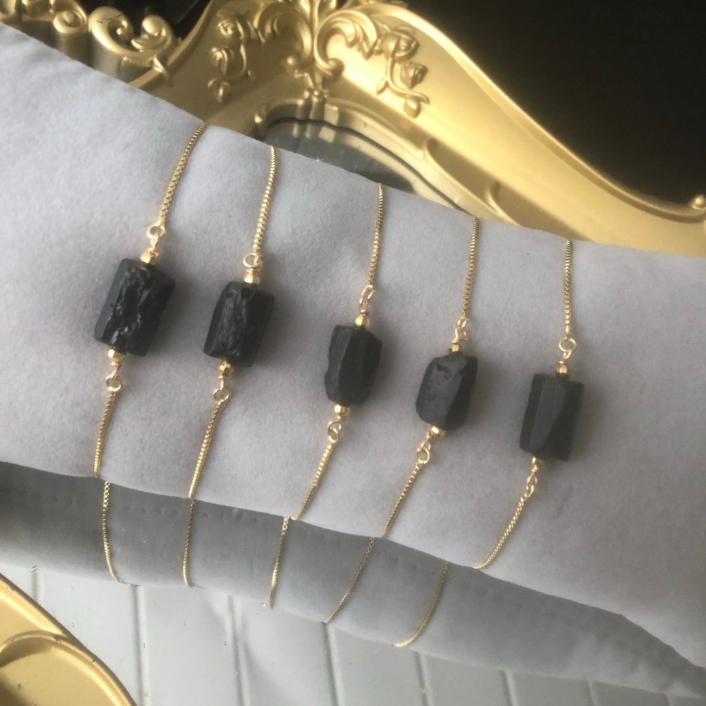 Black Tourmaline Bracelet - GOLD