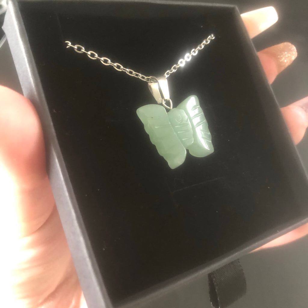 Green Aventurine Butterfly Necklace