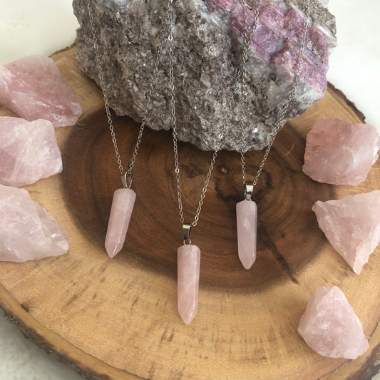 You Are Loved - Rose Quartz Point Necklace