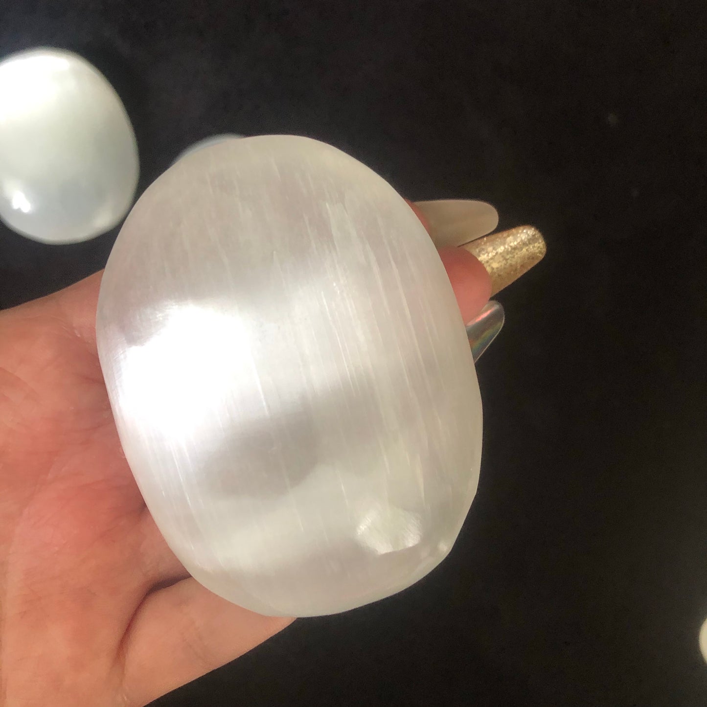 Selenite Palmstone